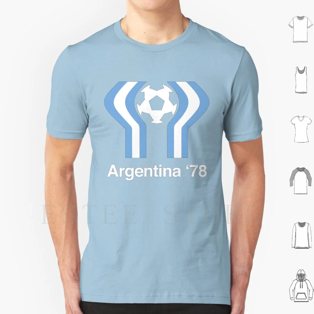Argentina 78 T Shirt Cotton Men DIY Print 1978 Argentina Argentina 78 Football Soccer