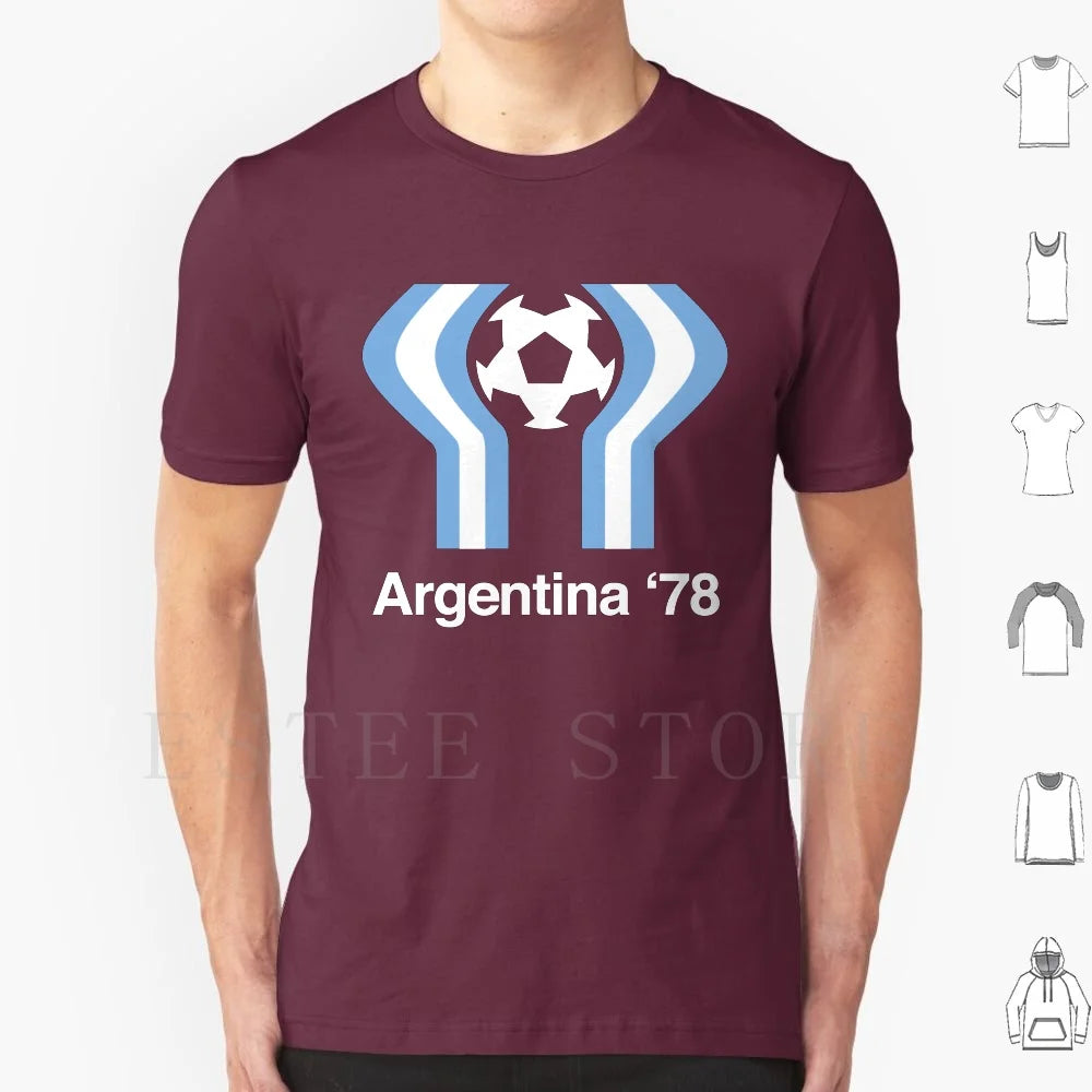 Argentina 78 T Shirt Cotton Men DIY Print 1978 Argentina Argentina 78 Football Soccer
