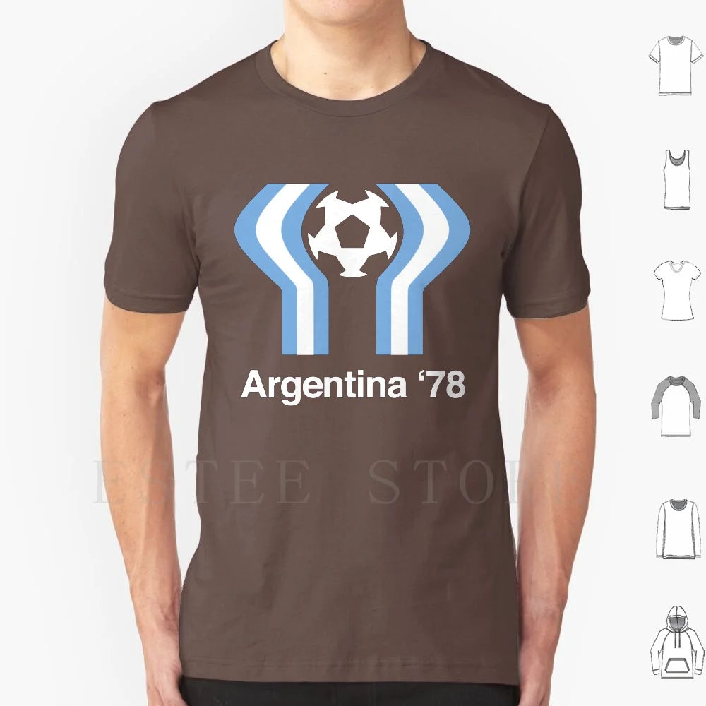 Argentina 78 T Shirt Cotton Men DIY Print 1978 Argentina Argentina 78 Football Soccer