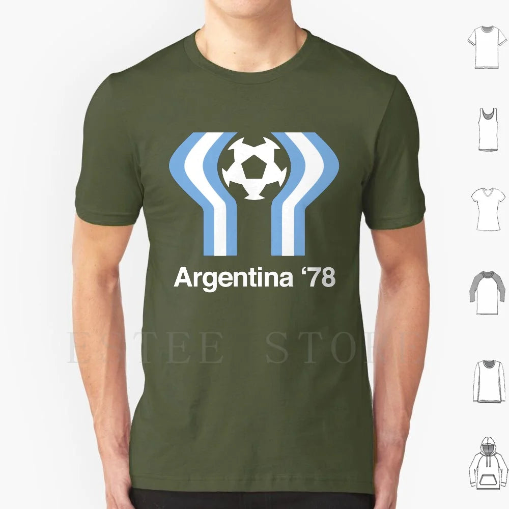 Argentina 78 T Shirt Cotton Men DIY Print 1978 Argentina Argentina 78 Football Soccer