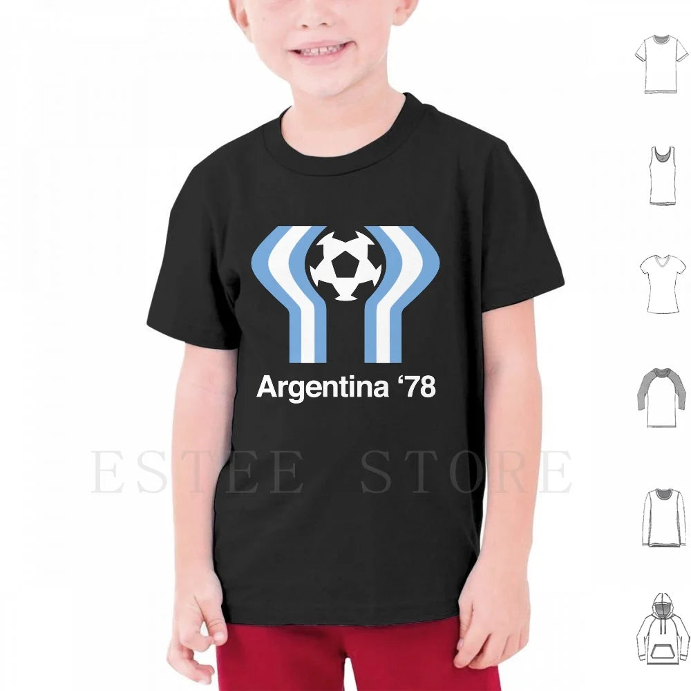 Argentina 78 T Shirt Cotton Men DIY Print 1978 Argentina Argentina 78 Football Soccer