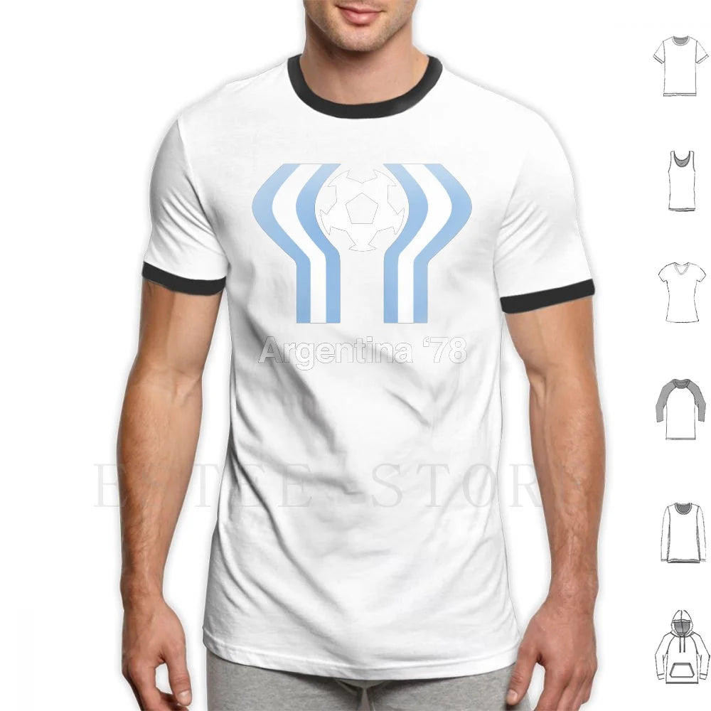 Argentina 78 T Shirt Cotton Men DIY Print 1978 Argentina Argentina 78 Football Soccer