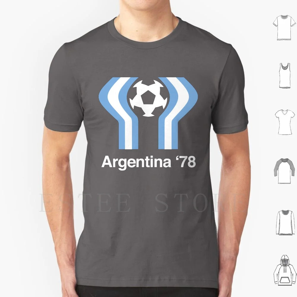 Argentina 78 T Shirt Cotton Men DIY Print 1978 Argentina Argentina 78 Football Soccer