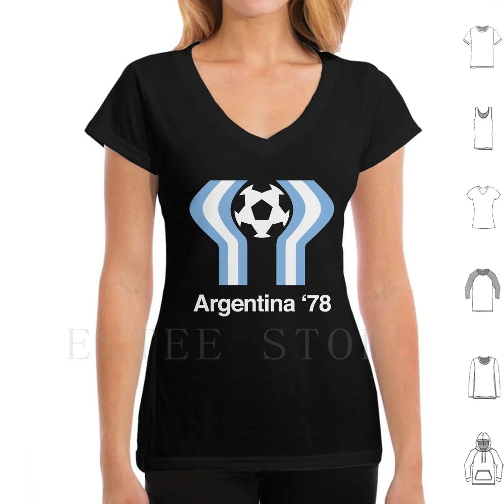 Argentina 78 T Shirt Cotton Men DIY Print 1978 Argentina Argentina 78 Football Soccer