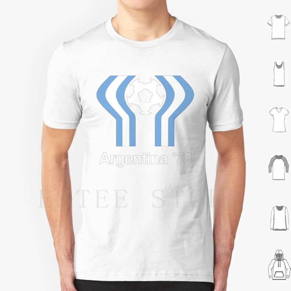 Argentina 78 T Shirt Cotton Men DIY Print 1978 Argentina Argentina 78 Football Soccer