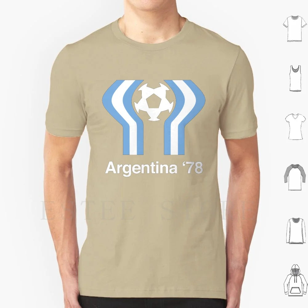 Argentina 78 T Shirt Cotton Men DIY Print 1978 Argentina Argentina 78 Football Soccer