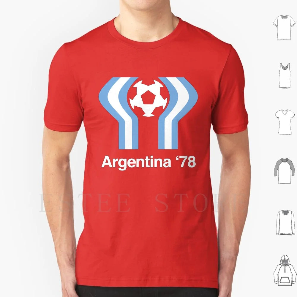 Argentina 78 T Shirt Cotton Men DIY Print 1978 Argentina Argentina 78 Football Soccer