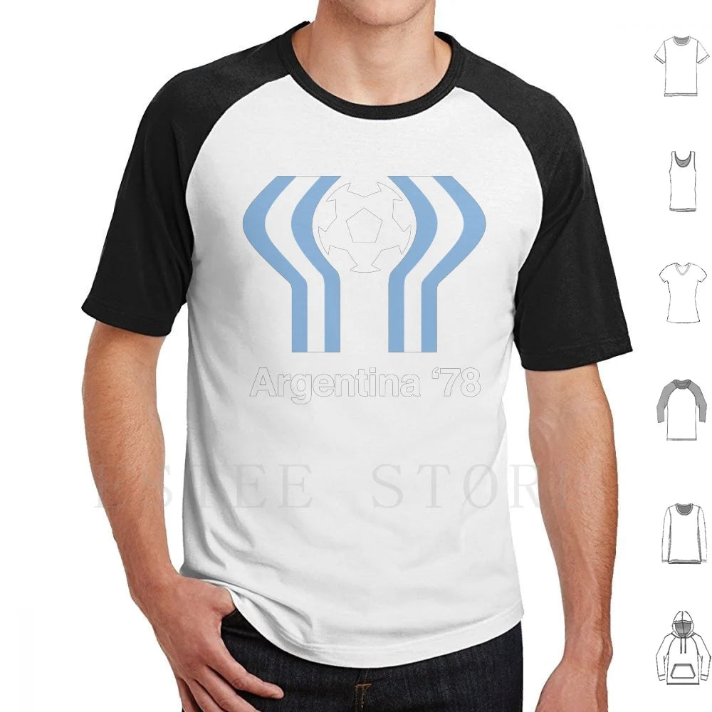 Argentina 78 T Shirt Cotton Men DIY Print 1978 Argentina Argentina 78 Football Soccer