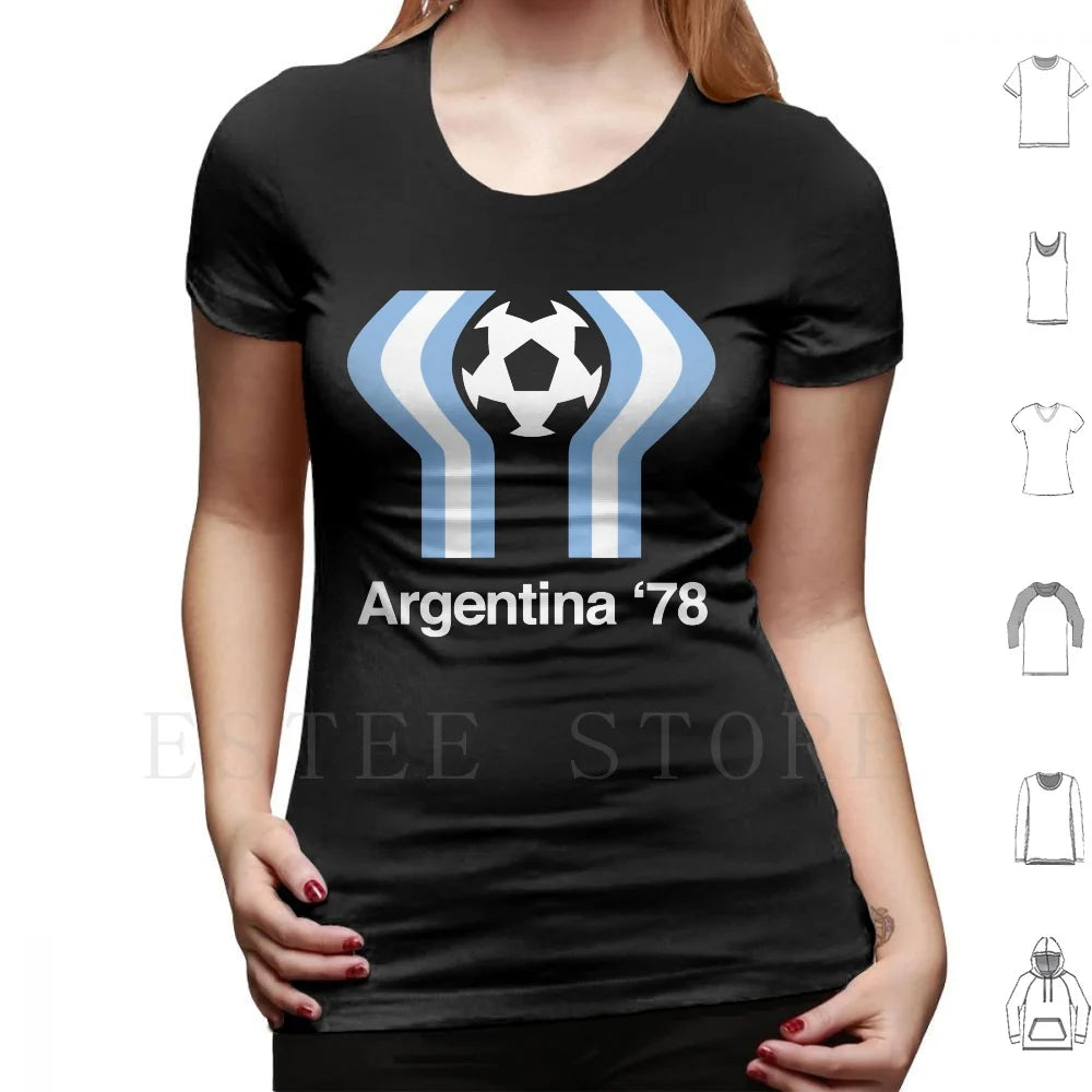 Argentina 78 T Shirt Cotton Men DIY Print 1978 Argentina Argentina 78 Football Soccer