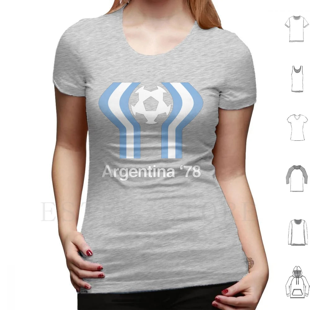 Argentina 78 T Shirt Cotton Men DIY Print 1978 Argentina Argentina 78 Football Soccer