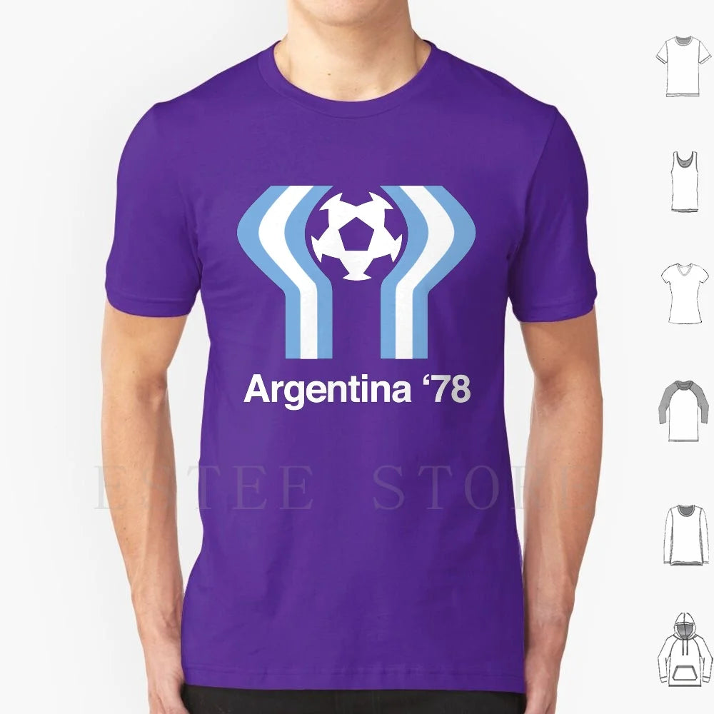 Argentina 78 T Shirt Cotton Men DIY Print 1978 Argentina Argentina 78 Football Soccer