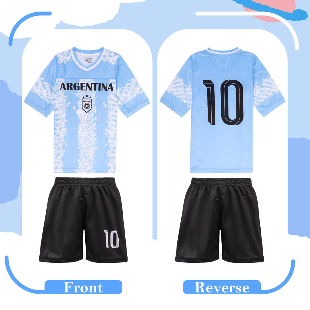 3D Printed Argentine Football Shirt Fan  Children's Breathable T-shirt Sports Jersey