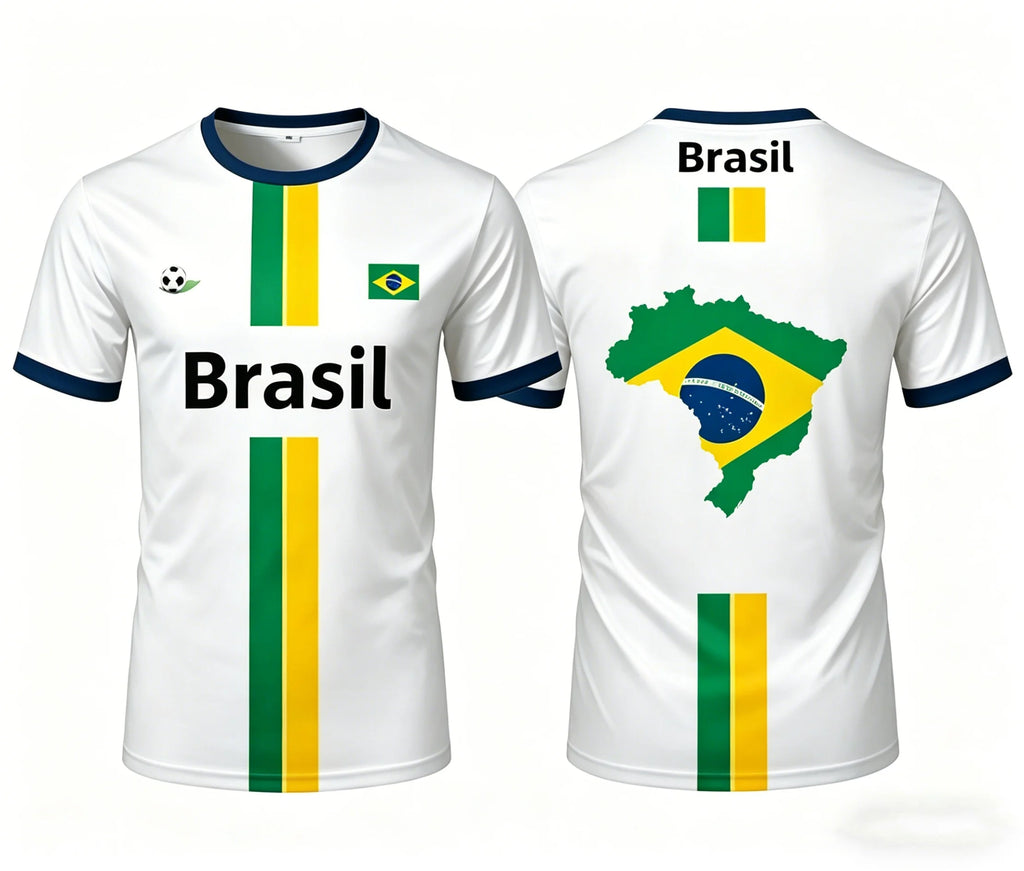 2026 Brazil Flag Map Print T-Shirt For Men Women