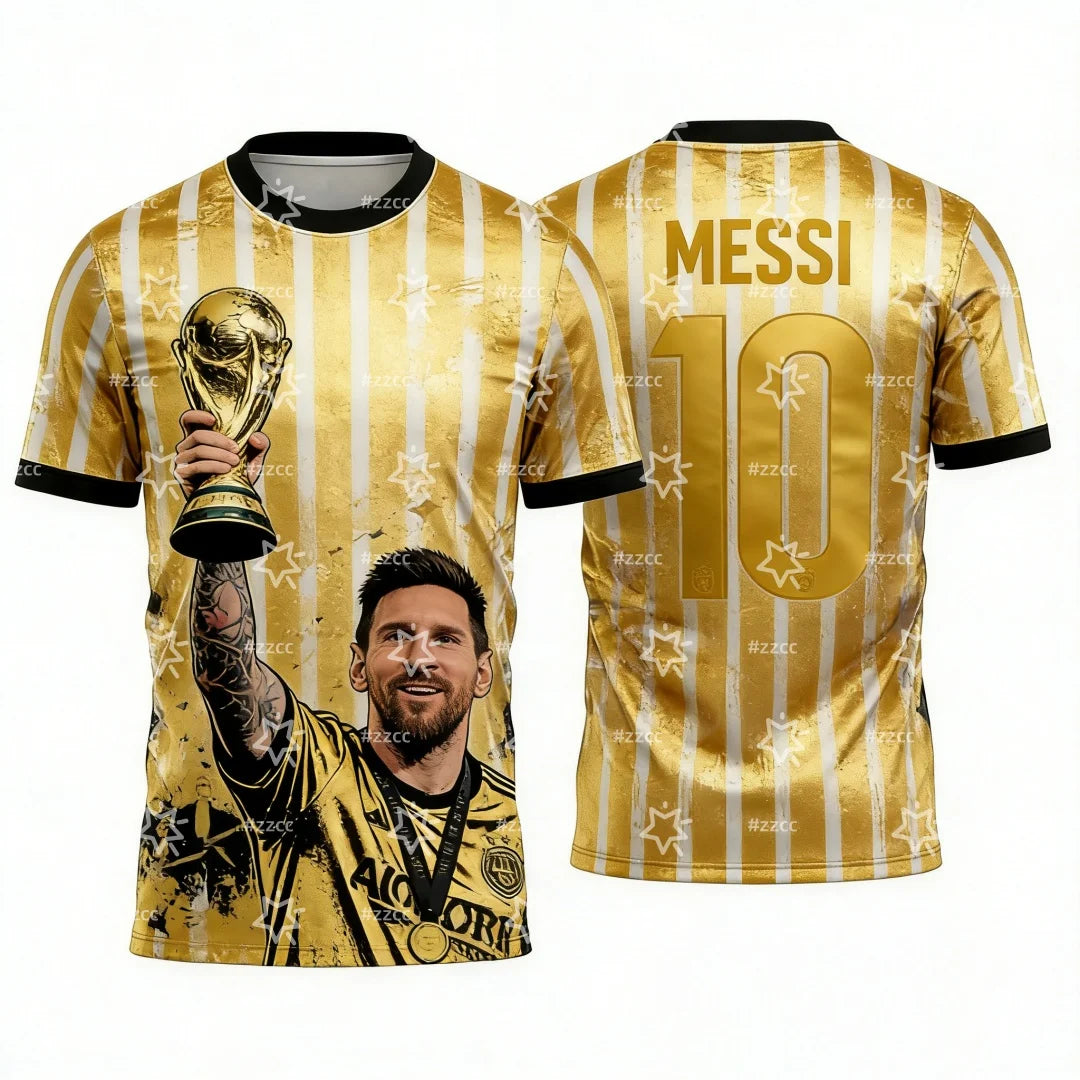2026 MESSI No. 10 Football Jersey Argentina Football  Men's T-Shirt Children's Clothing Tee Y2k Woman