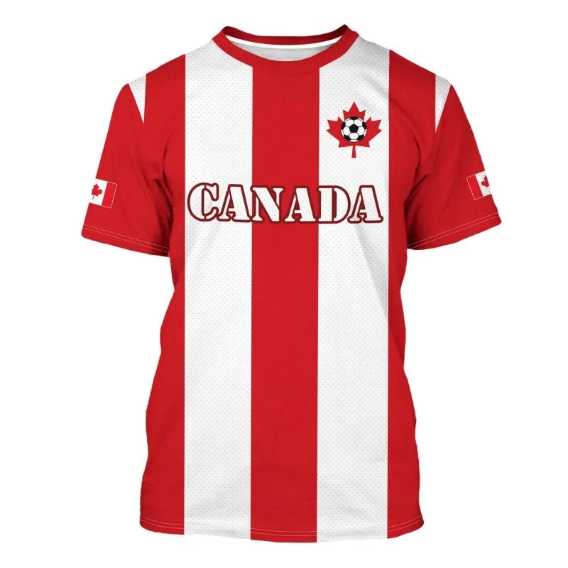 Canada USA Soccer National Flag 3D Printed T Shirt For Men
