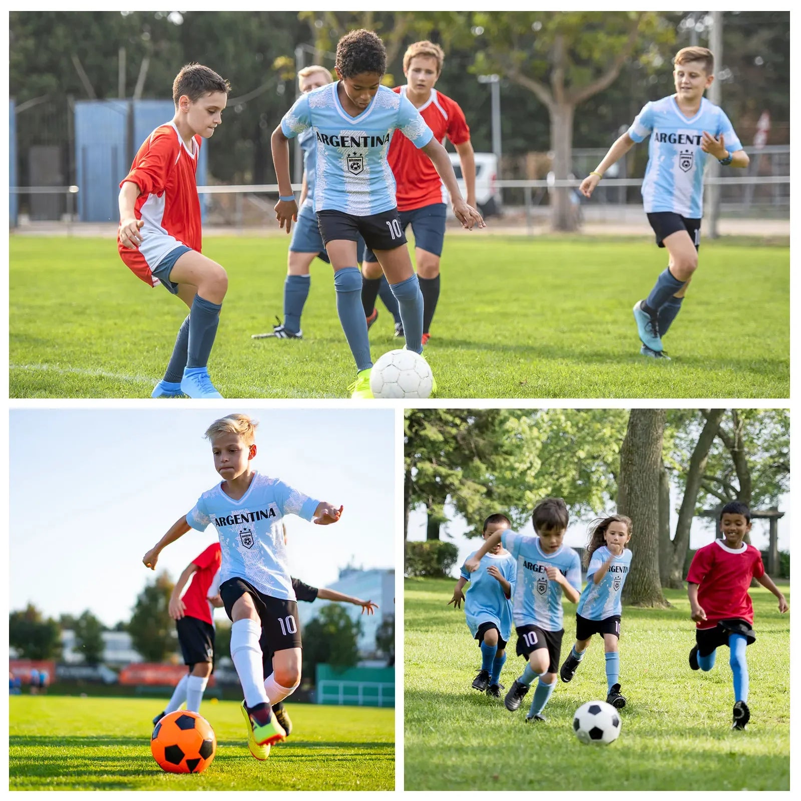 3D Printed Argentine Football Shirt Fan  Children's Breathable T-shirt Sports Jersey