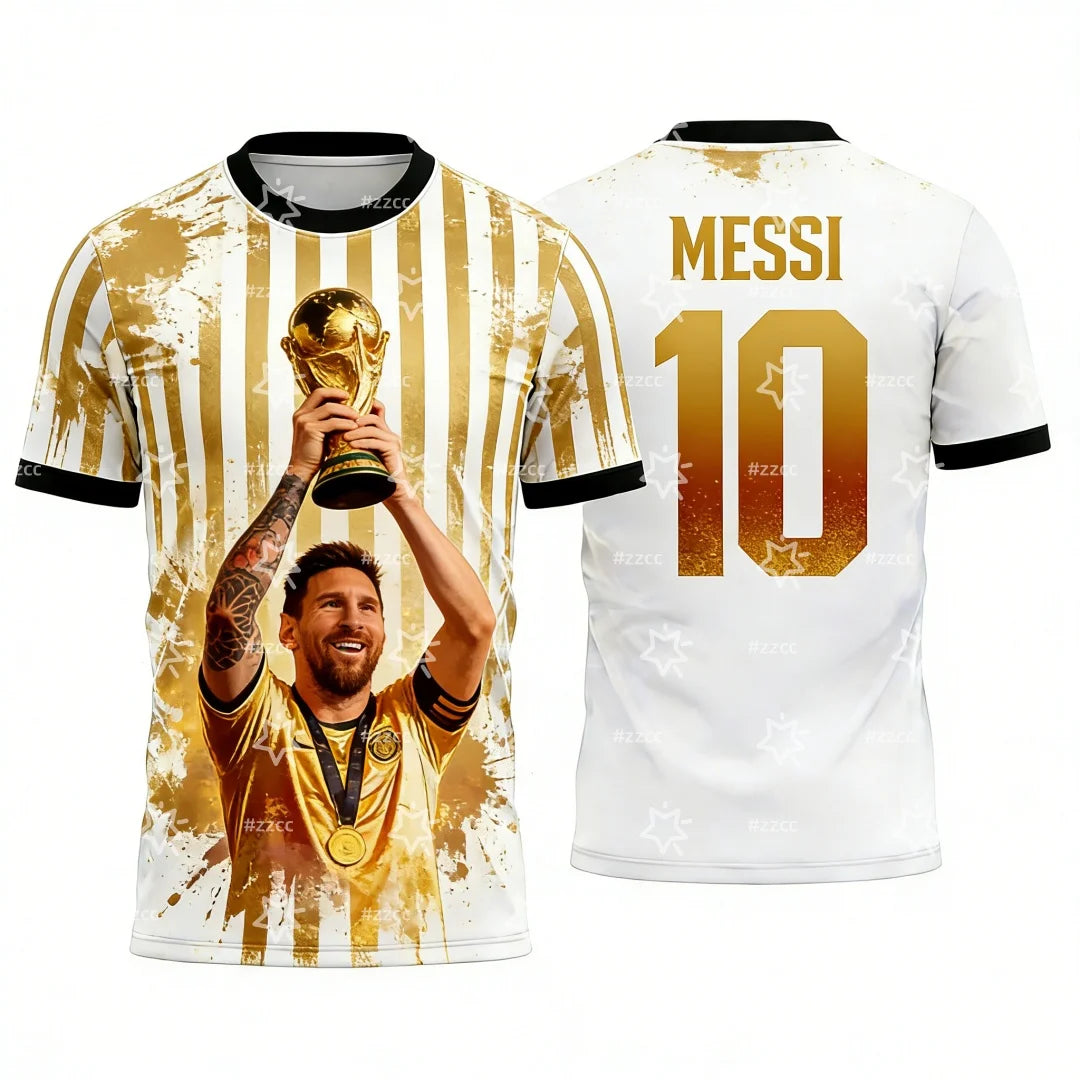 2026 MESSI No. 10 Football Jersey Argentina Football  Men's T-Shirt Children's Clothing Tee Y2k Woman