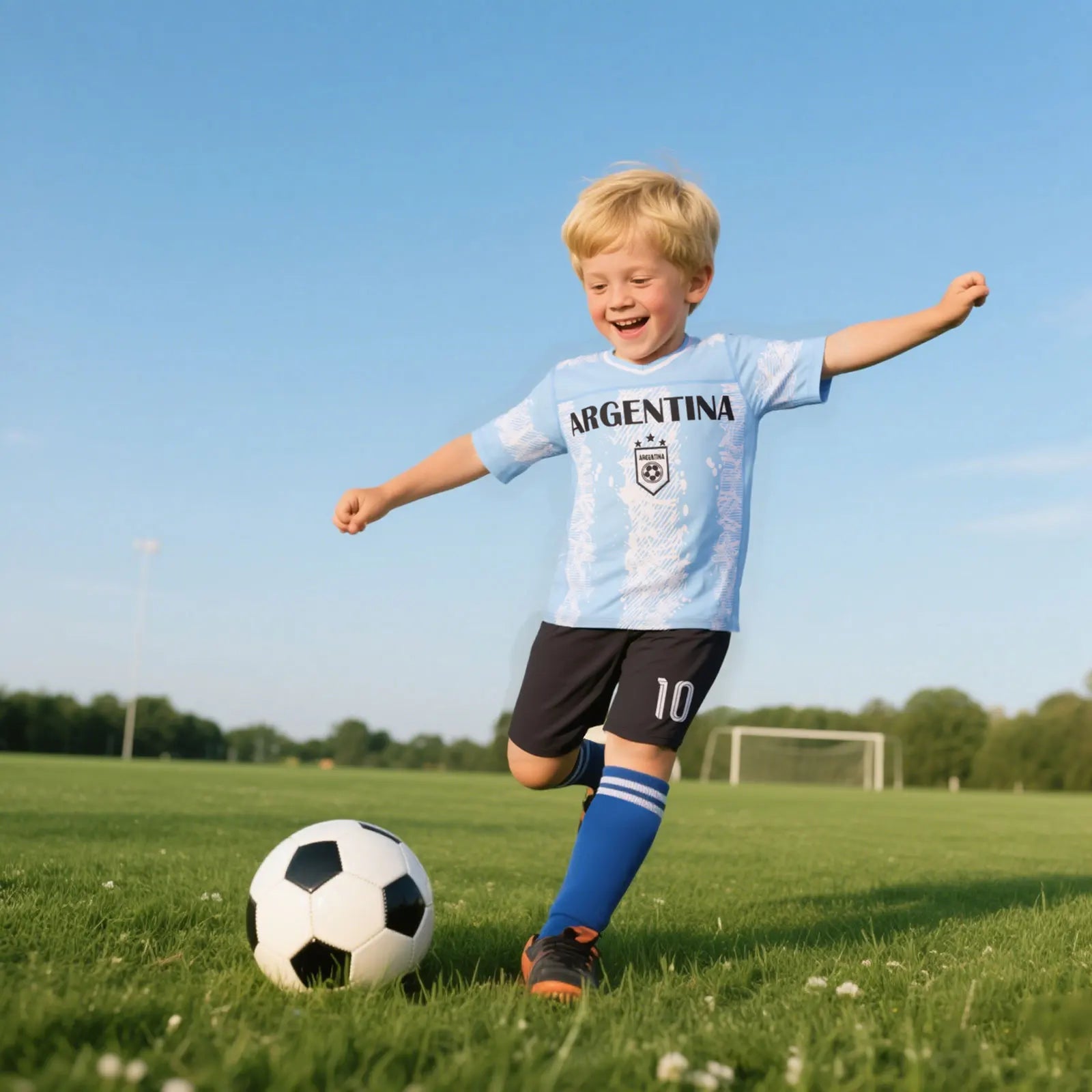 3D Printed Argentine Football Shirt Fan  Children's Breathable T-shirt Sports Jersey