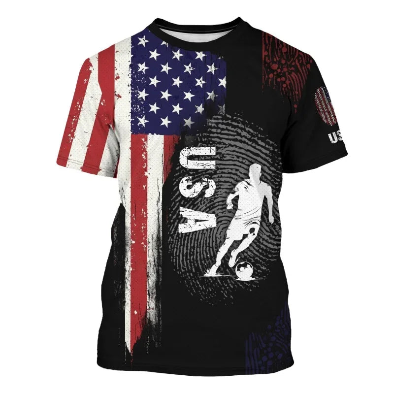 Canada USA Soccer National Flag 3D Printed T Shirt For Men