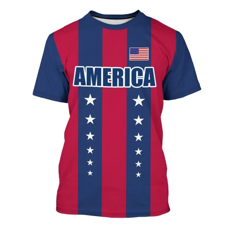 Canada USA Soccer National Flag 3D Printed T Shirt For Men