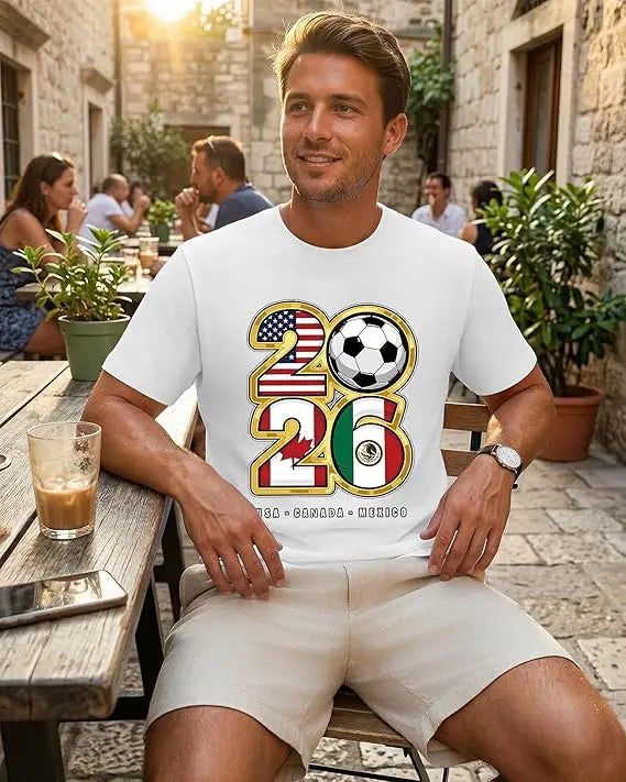2026 Soccer Fan T-Shirt Men USA Canada Mexico Graphic Tee Game Day Stadium Party Shirt Gift Football Sport All Flags Clothes Top