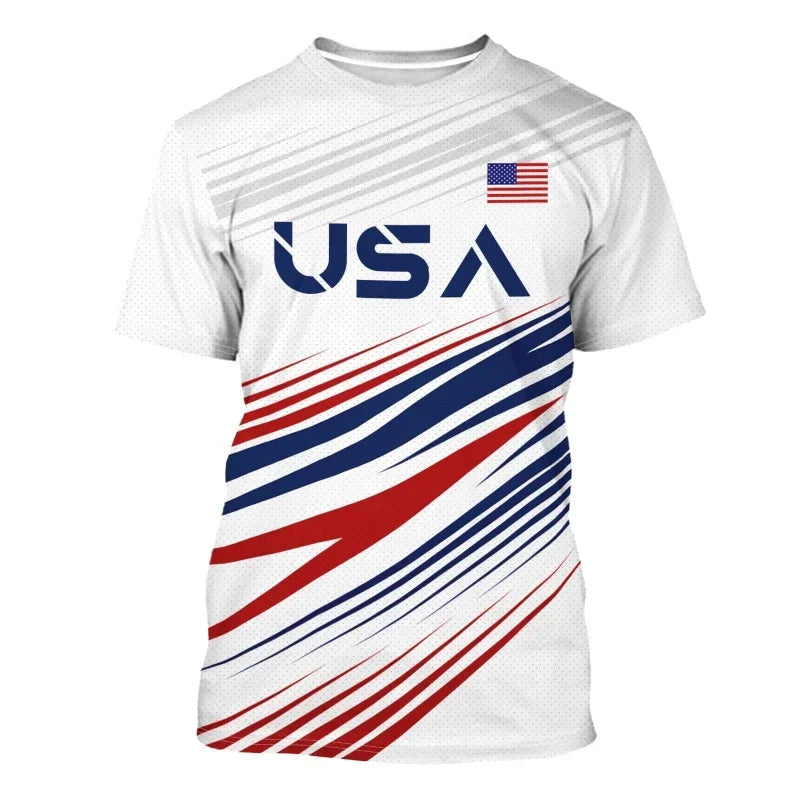Canada USA Soccer National Flag 3D Printed T Shirt For Men